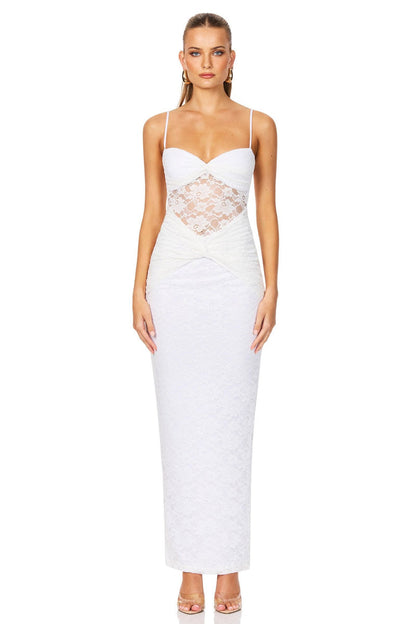 Nookie Lene Lace Maxi Dress - White - SHOPJAUS - JAUS