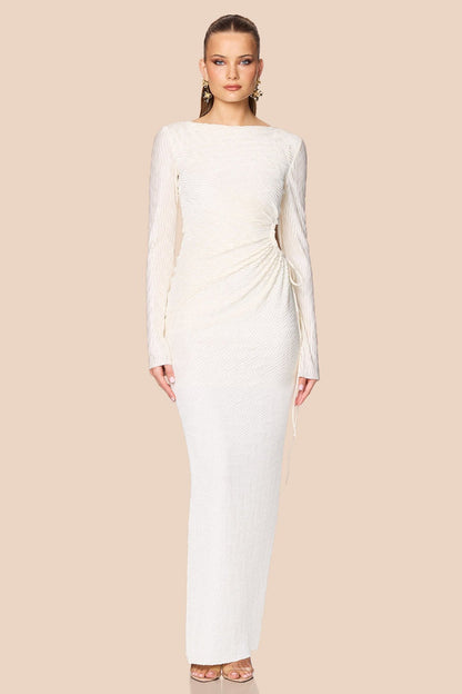 Nookie Mirage LS Gown - Cream - SHOPJAUS - JAUS