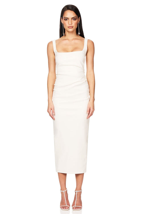 Nookie Off Duty Midi Dress - Cream - SHOPJAUS - JAUS