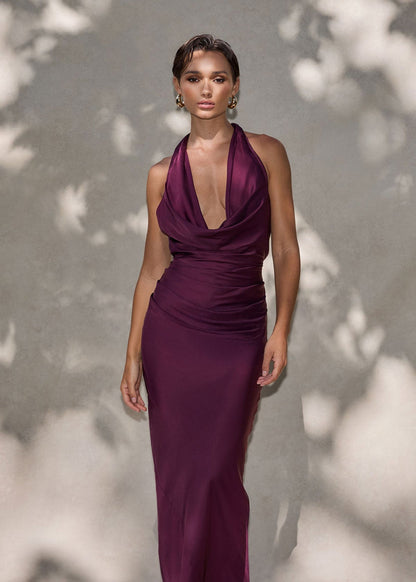 Nookie Penelope Drape Gown - Mulberry