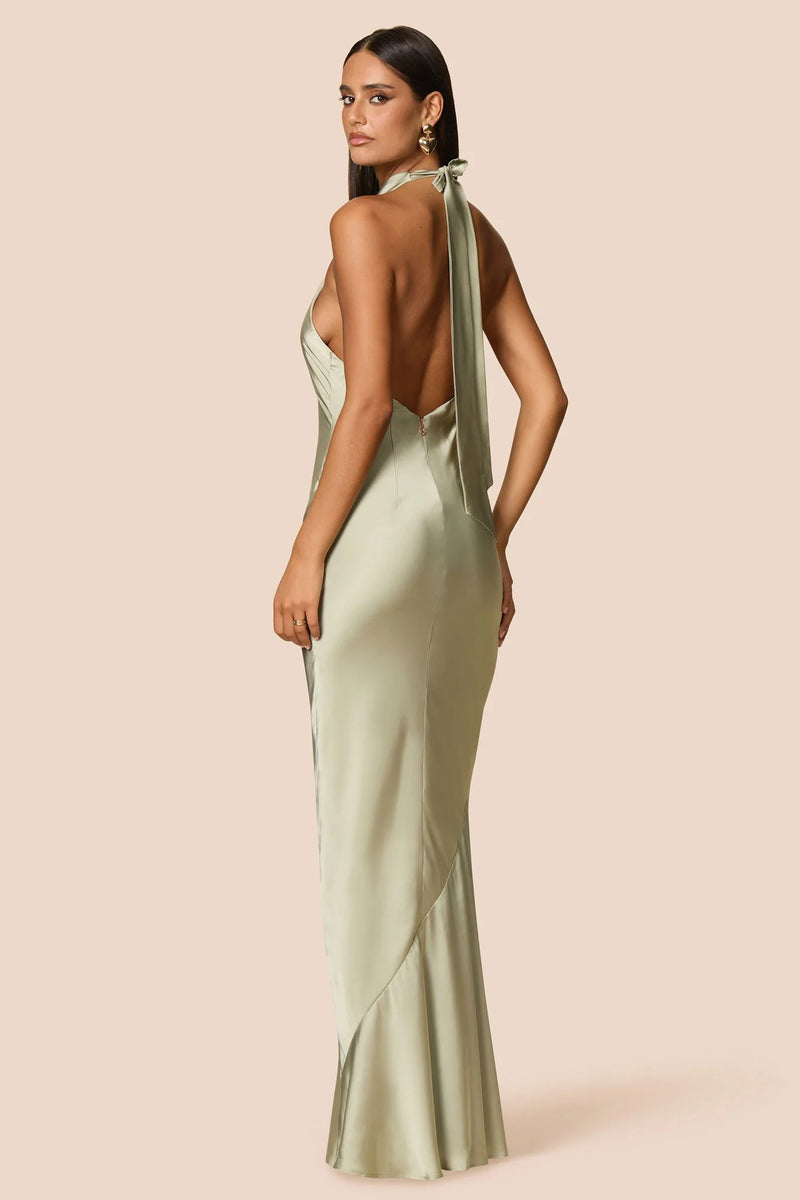Nookie Penelope Halter Gown - Thyme