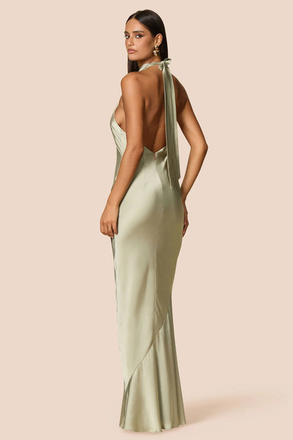 Nookie Penelope Halter Gown - Thyme
