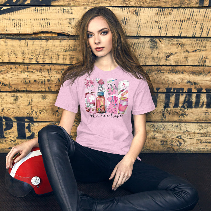 Nurse week shirt with funny nurse life design of scrubs and shots