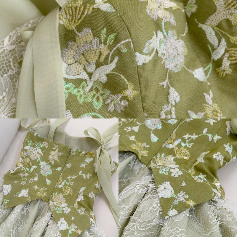 Olive Green A-line Mesh Lace Sequined Short Prom Dress Homecoming Dress
