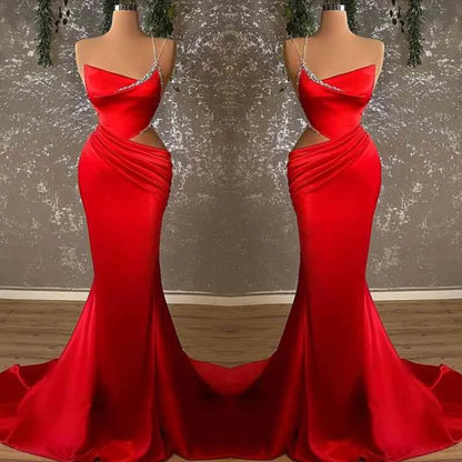 One Shouldertti Straprom Dress Asymmetric Dress