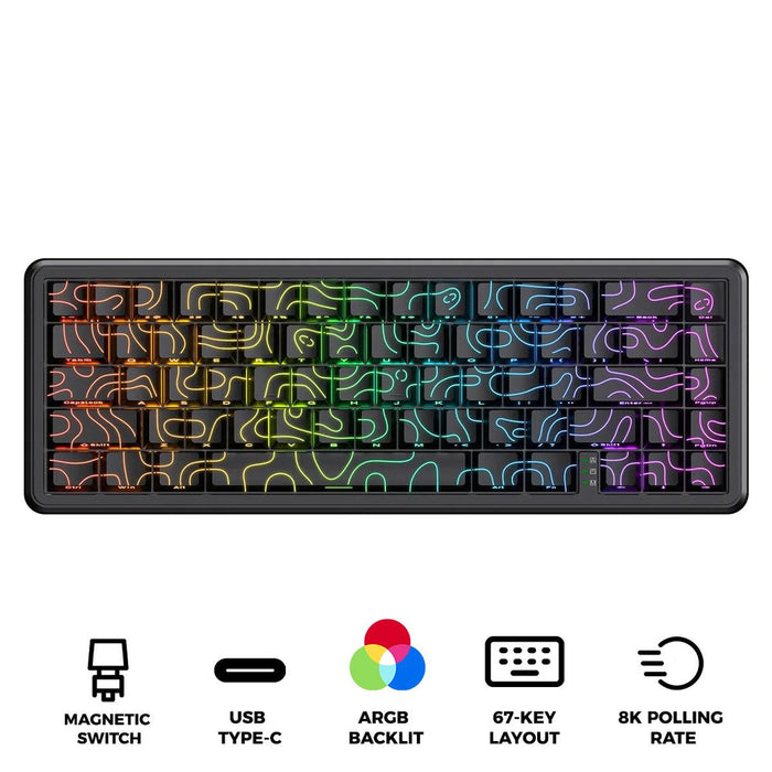 Onikuma G67 67-Key RGB Wired Hot-Swappable Mechanical Keyboard (Magnetic Switch)