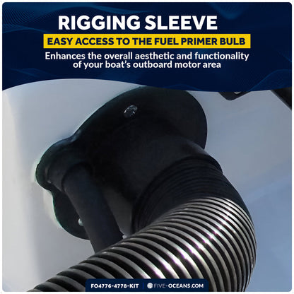 Outboard Rigging Flange with Fuel Hose Port & Hose Union Kit - FO4776-4778-KIT - Five Oceans