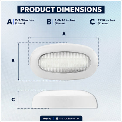 Oval LED Surface-Mount Courtesy / Accent Light, Cool White, 12V - FO3672 - Five Oceans