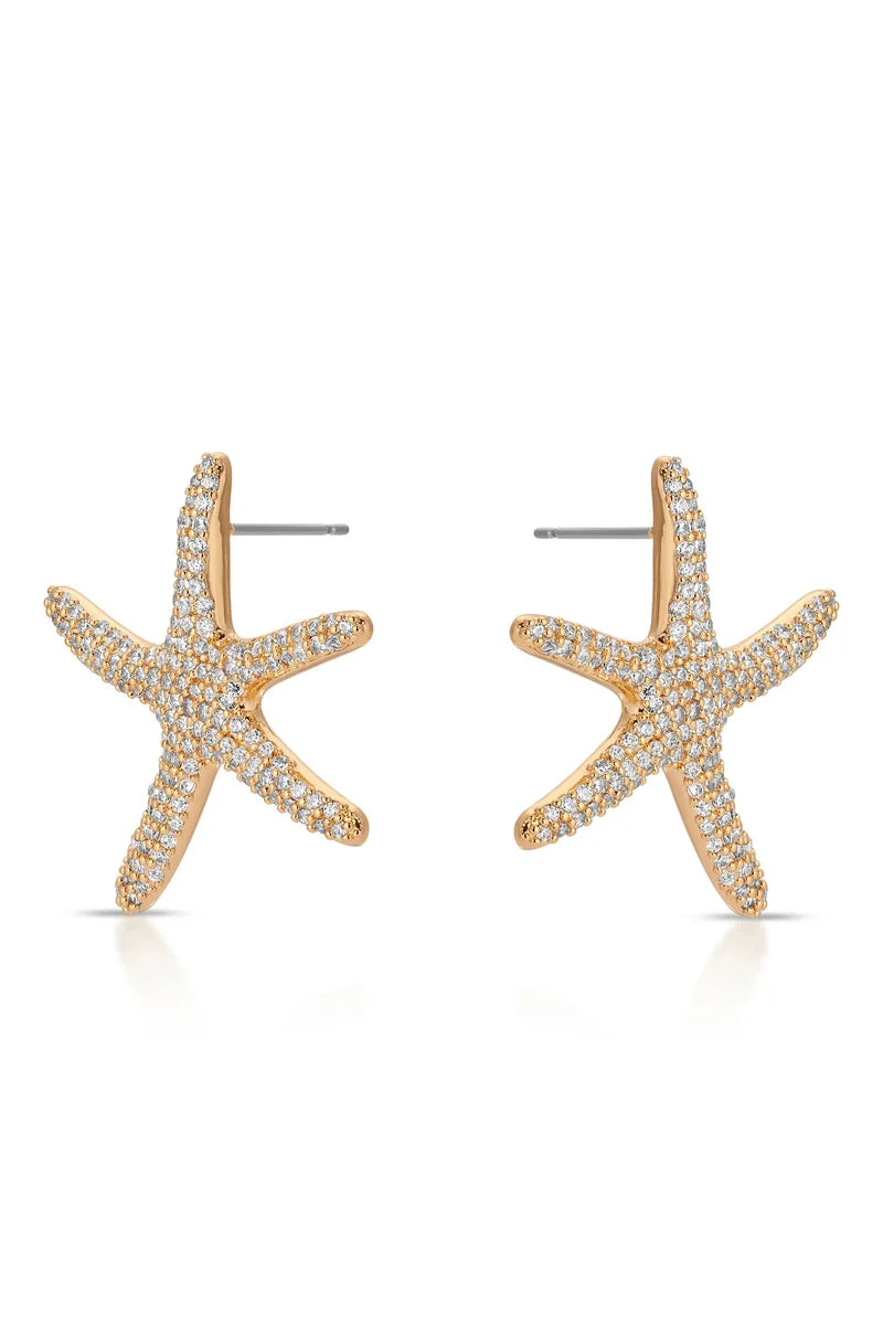 Pavè Starfish Earrings