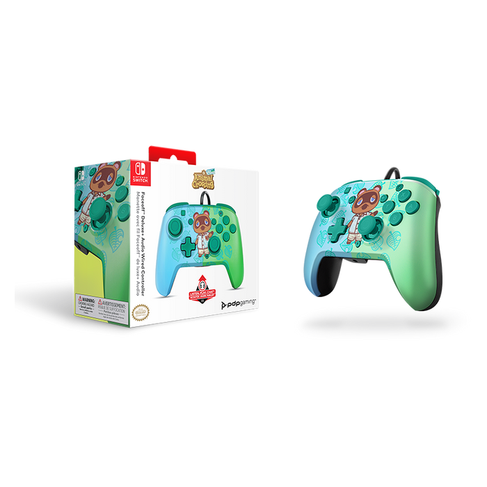 Pdp Faceoff Deluxe+ Wired Controller - Animal Crossing Edition Tom Nook For Nintendo Switch Nintendo