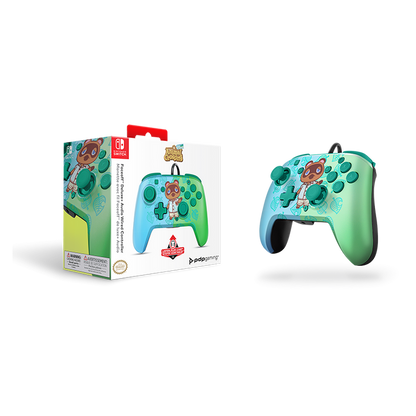 Pdp Faceoff Deluxe+ Wired Controller - Animal Crossing Edition Tom Nook For Nintendo Switch Nintendo