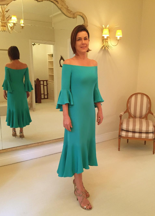 Peacock Blue A Line Long Sleeve Simple Satin Prom Dress Wedding Guest Dress