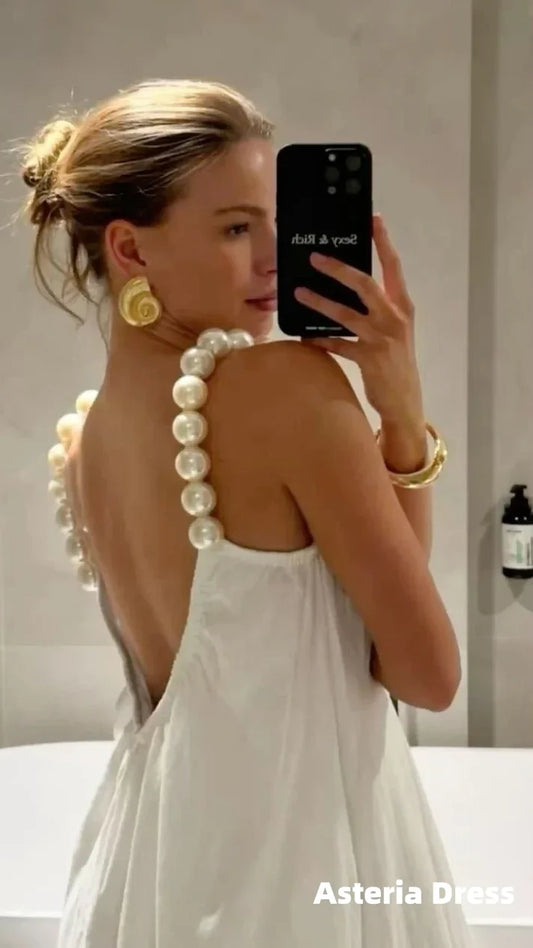 Pearl White A-line Simple Party Dresses Holiday Dress, AST2322