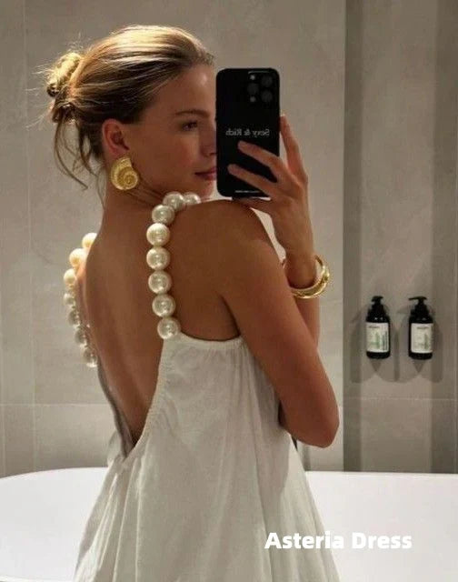 Pearl White A-line Simple Party Dresses Holiday Dress, AST2322