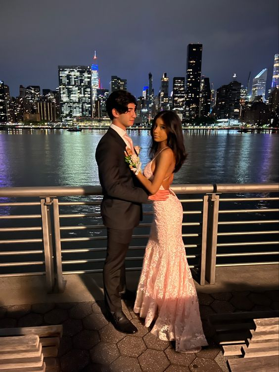 Pink Backless Mermaid Graduation Prom Dress Evening Party Dress