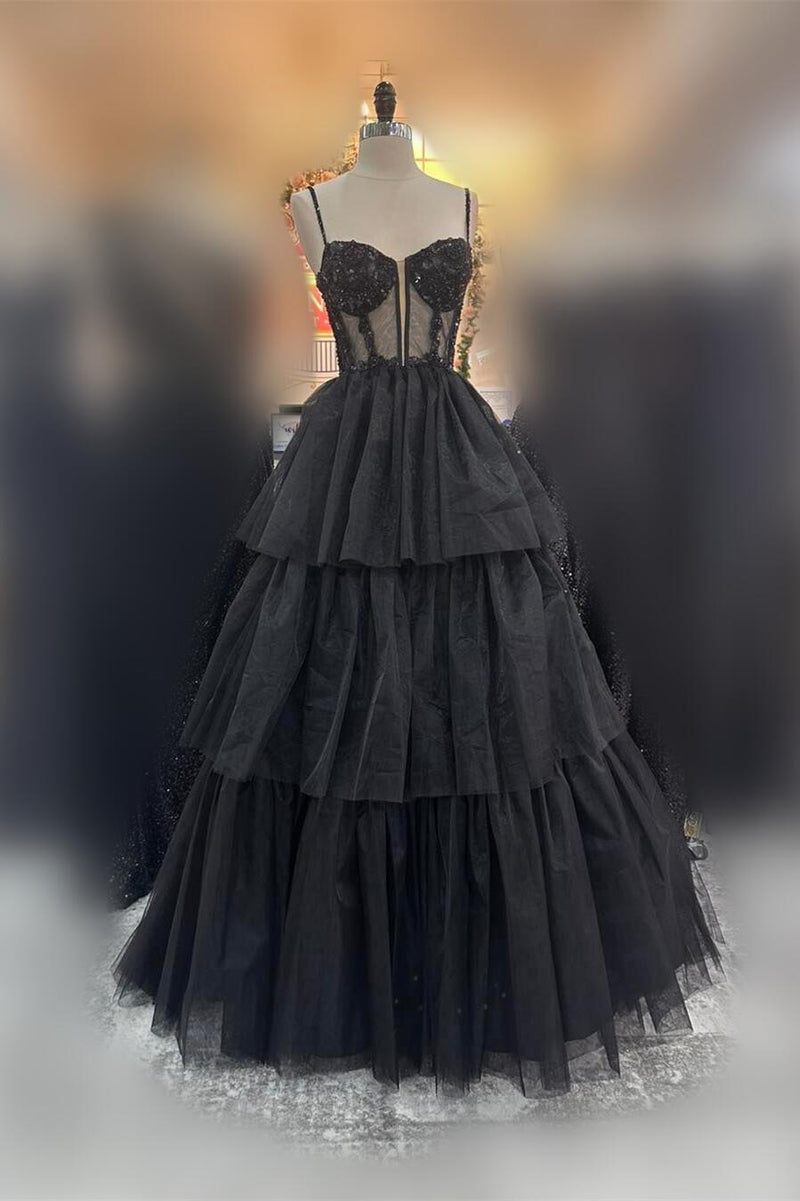 Pink Corset Tulle Ruffles A-line Formal Dress