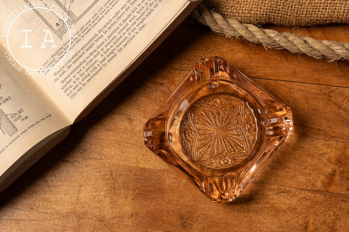 Pink Depression Glass Ashtray