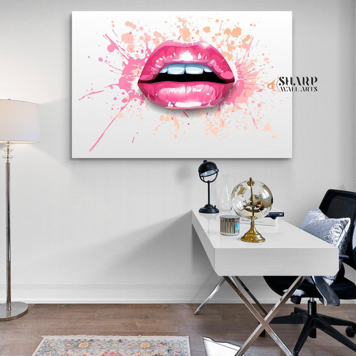 Pink Lips - Fashion Wall Art - SharpWallArts