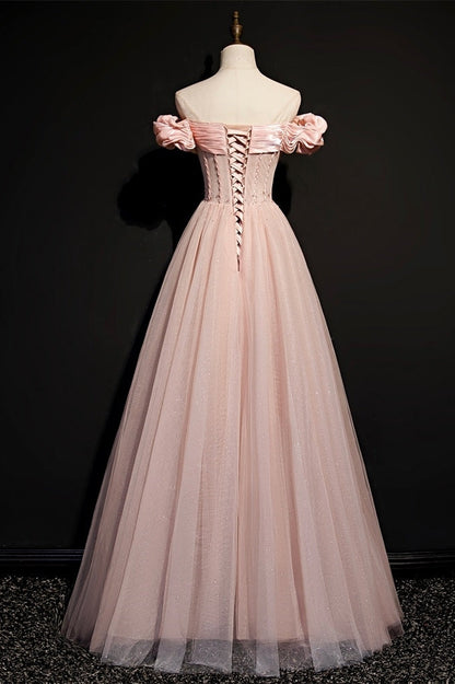 Pink Princess Dress with Off the Shoulder