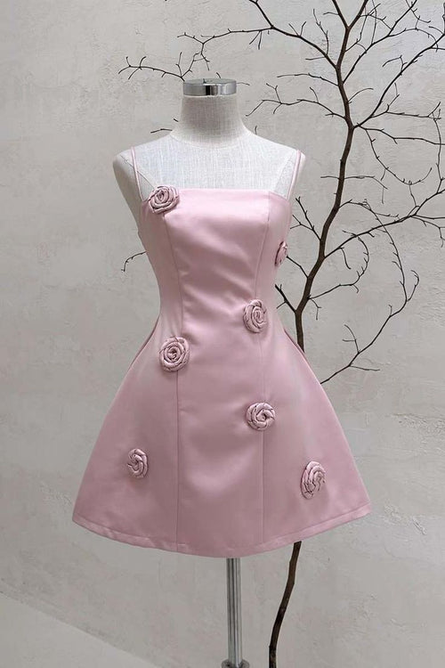 Pink short party dress Homecoming Dress