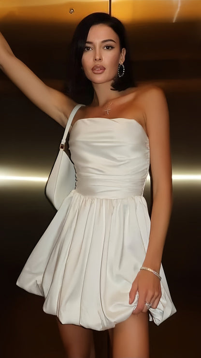 Pink Strapless Homecoming Dresses Short Prom Dresses A-line Hoco Dresses Back To School Dress,AST1990