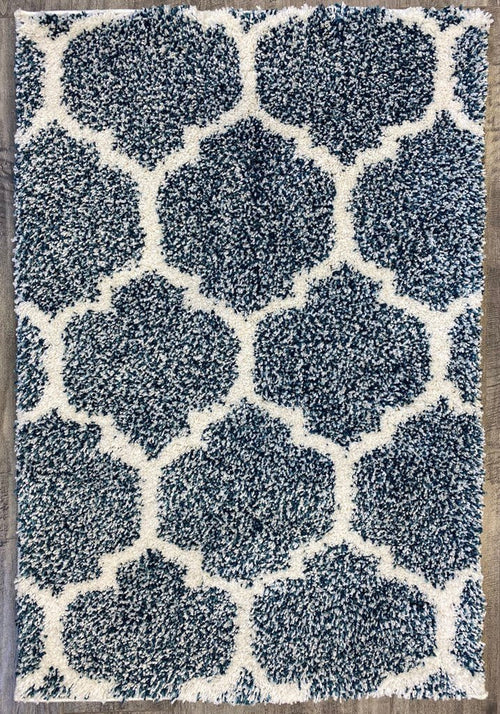 Pixel Trellis Cream/Dark Blue