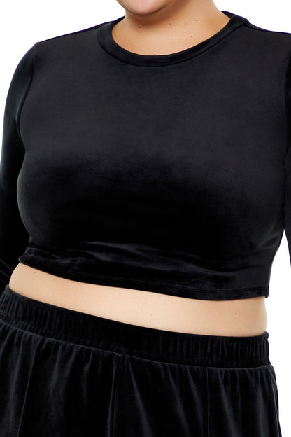 Plus Size Velour Crop Top