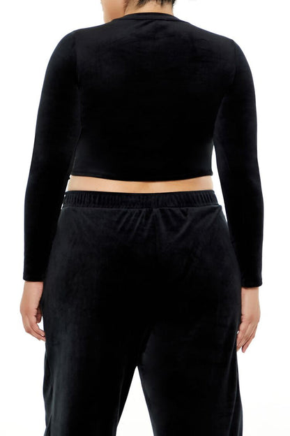 Plus Size Velour Crop Top