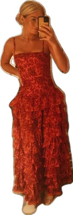 Popular Spaghetti Straps Floor Length Prom Dress New Fashion Tiered Evening Dress