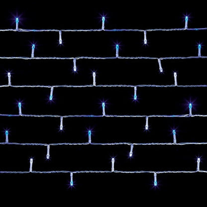 Premier Plug In Christmas Lights (Mains Powered) – Blue and White 200 LED String Lights