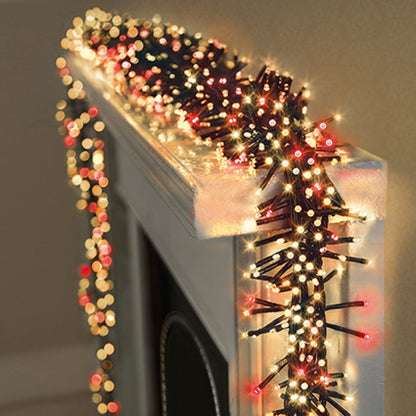 Premier Plug In Christmas Lights (Mains Powered) – Red/Warm White LED Cluster String Lights