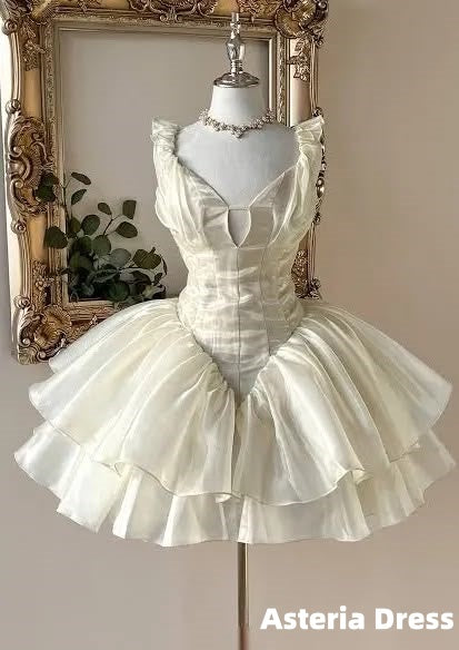 Princess Ivory Organza Mini Party Dresses