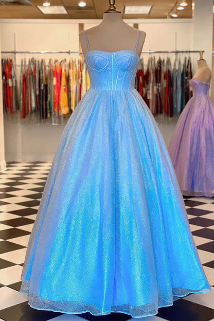 Princess Lilac Straps A-line Long Prom Dress