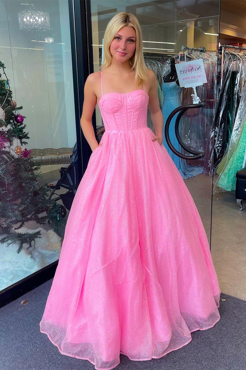 Princess Lilac Straps A-line Long Prom Dress