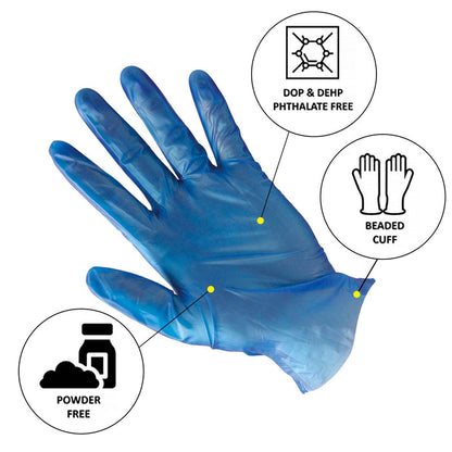 Proval Eco Blue PF Vinyl Disposable Glove