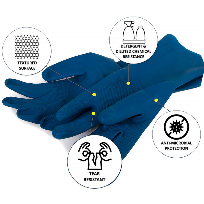 Proval Process Blues Lined Rubber Glove
