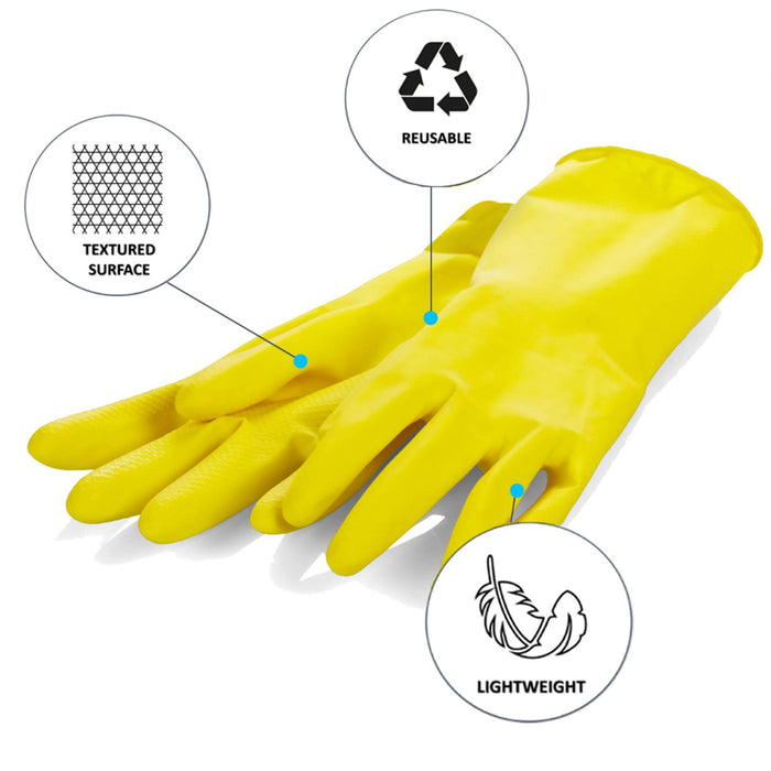 Proval Thrifty Yellows Flock Lined Rubber Glove
