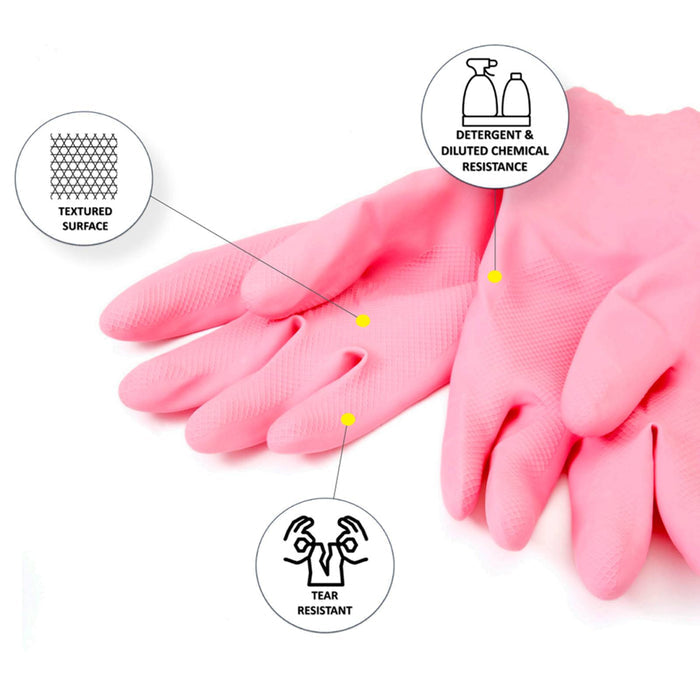 Proval Tuff Pinks Silverlined Rubber Glove