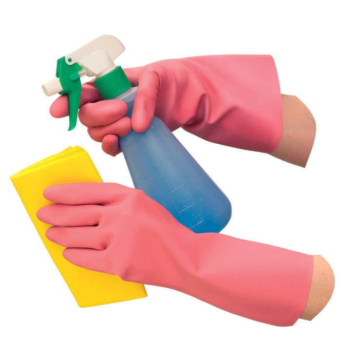 Proval Tuff Pinks Silverlined Rubber Glove