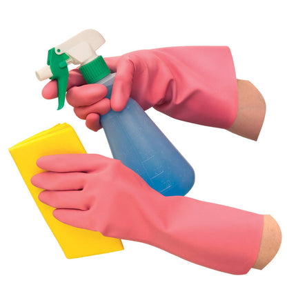 Proval Tuff Pinks Silverlined Rubber Glove