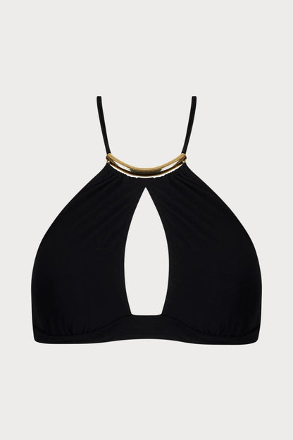 Pure Elegance Black Triangle Bikini Top