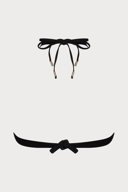Pure Elegance Black Triangle Bikini Top