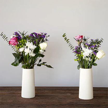 Purple and White Flower Centerpieces