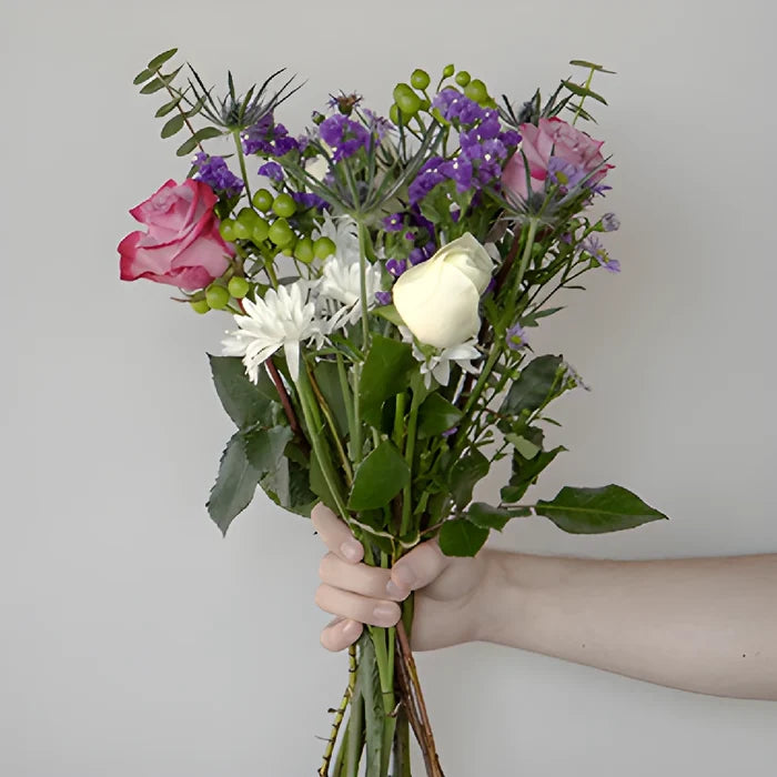 Purple and White Flower Centerpieces