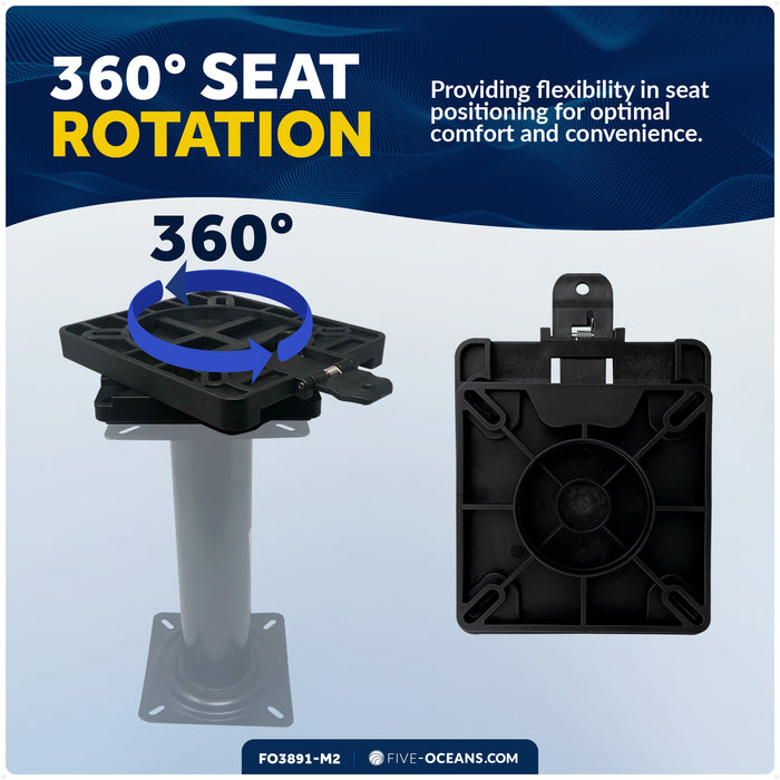 Quick-Release Seat Swivel, 2-Piece Removable, ABS Plastic, 2-Pack - FO3891-M2 - Five Oceans