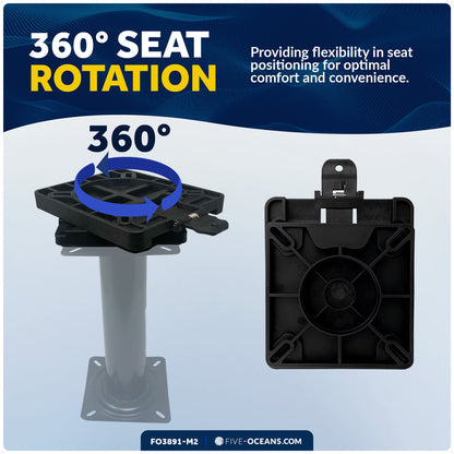 Quick-Release Seat Swivel, 2-Piece Removable, ABS Plastic, 2-Pack - FO3891-M2 - Five Oceans