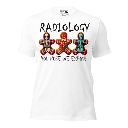Funny X-ray tech shirt with gingerbread cookies exposed to X-rays