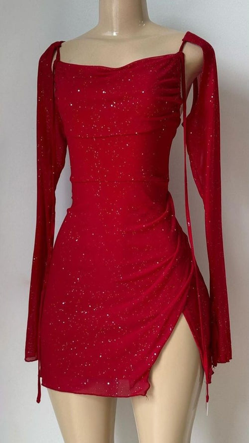 Red Shinny Short Prom Dresses, Short Formal Homecoming Dresses
