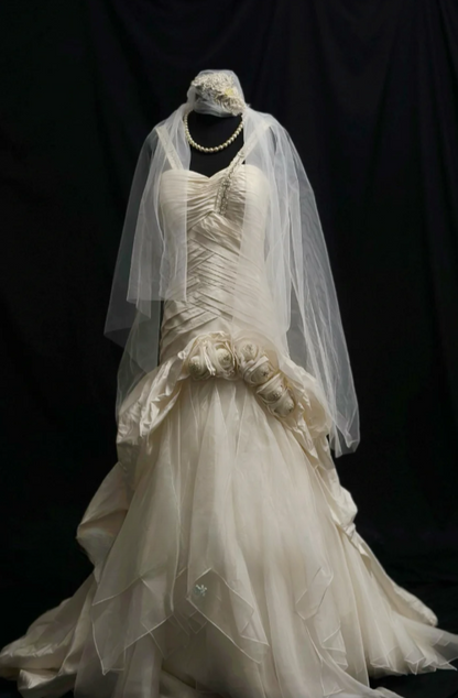 Retro Straps Sheath Long Weddng Dresses Tulle White Bridal Gowns Sleeveless Bridal Dresses