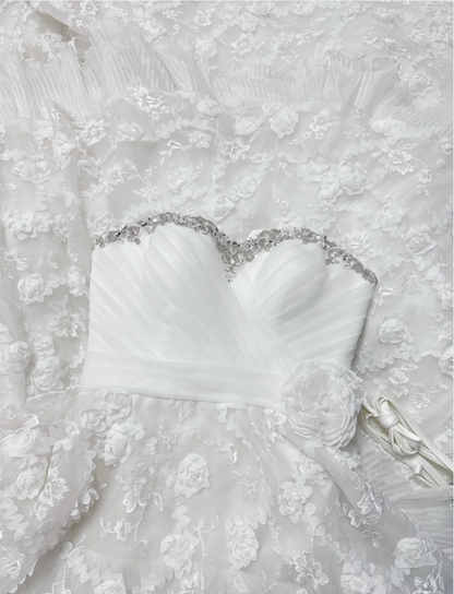 Retro Sweetheart A-Line Long Weddng Dresses Lace Appliuqes White Bridal Gowns Sleeveless Bridal Dresses